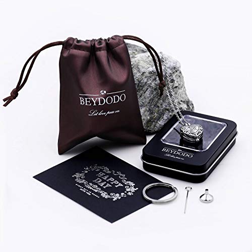 Beydodo Personalized Heart Cremation Urn Necklace for Ashes Always in My Heart Memory Necklace Gift with Funnel Kit Style 1