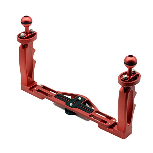 Underwater Camera Tray, Poyinco Aluminum Underwater Tray for Underwater Camera Housings C Version-red