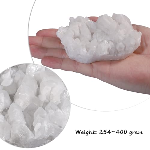 mookaitedecor Clear Quartz Crystal Cluster Geode Druzy Mineral Specimen 254-400g