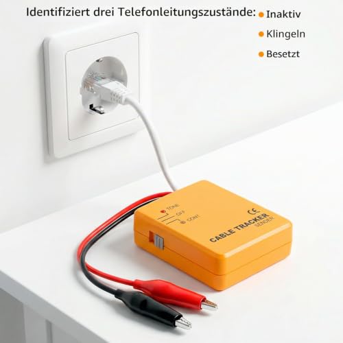 QWORK® High Precision Cable Tester and Finder, RJ11 Cable Tester, Cable Detector and Tone Generator, to Find and Test Circuit Continuity, Batteries Not Included
