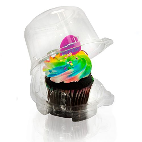 50 jumbo individual cupcake containers large Strong Quality Clear individual Cupcake and Muffin Containers plastic disposable single Compartment cupcake containers individual jumbo cupcake containers) 50 single cupcake containers