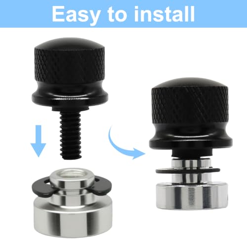 Jersvimc 4-piece black seat bolt screw nut kit assortment set, shown together
