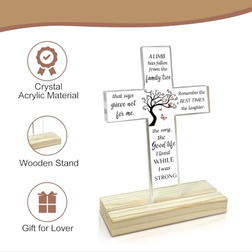 Acrylic Decor Sign Plaque With Stand Gifts For men women, Table decorations for Mom Dad Grandma Friends (Cross0630)