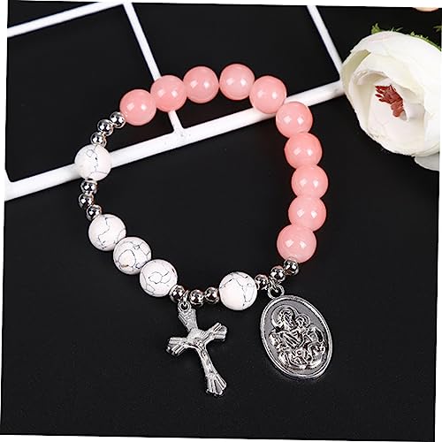 BESPORTBLE Cross Pendant Bracelet Beaded Cross Bracelet for Women for Men as Friendship Gifts for Women