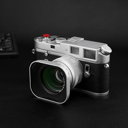 Haoge LH-ZV07 Square Metal Lens Hood for Carl Zeiss Biogon T* 2/35 35mm f2 ZM, C Biogon 2.8/35 35mm f2.8 ZM, Planar T 2/50 50mm f2 ZM; Voigtlander NOKTON Classic 35mm f1.4 VM, 40mm f1.4 VM as LH-6 [Square - Silver]