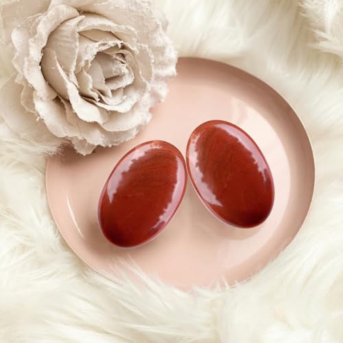 DUQGUHO Red Jasper Stone Palm Stone 2.4'' Red Stone Natural Healing Crystal Worry Stone Energy Balancing Polished Stones Blessing Gifts Boho Pocket Stone 1PCS