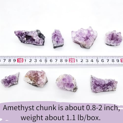 Raw Amethyst Clusters Bulk Natural Amethyst Geode 1.1Lbs Gemstones and Crystals Stone Specimen for Tumbling Witchcraft Amethyst Clusters 1.1lbs