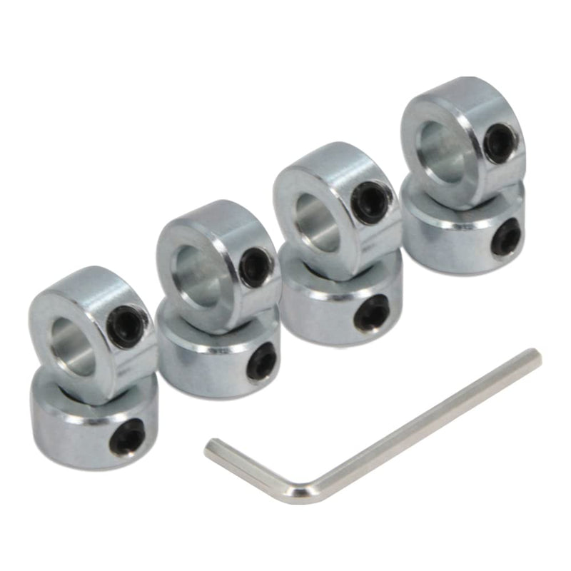 [Australia - AusPower] - Zeberoxyz 8pcs 3/8" Bore Shaft Collars Sets-Screw Style Zinc Plated Solid Steel Lock Collars with 3/4" Outer Diameter and 3/8" Width for drive shafts, the automotive industry etc.(3/8", Zinc Plated) 3/8" 
