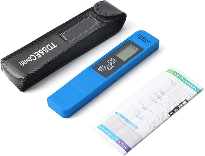 [Australia - AusPower] - 3 in 1 TDS Meter & EC Meter, Digital Water Tester, Easy to Use 0-9990 PPM Meter Kit, Compact for Drinking Water, Hydroponics, Plants, Aquarium, Pool. Not Include Battery CR2032,1Pcs 