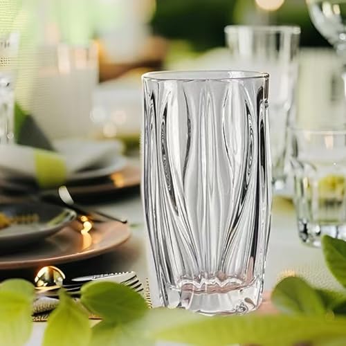 14oz Heavy-Duty Highball Glasses Set of 4 - Chip-Resistant Rim, Mom-Tested, Dishwasher Safe for Daily Roasts & Reunions 14oz
