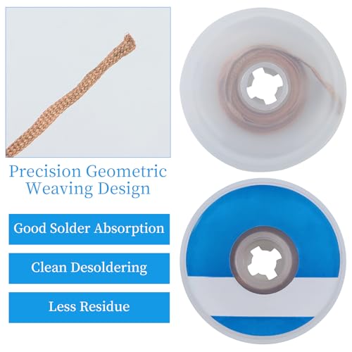 Desoldering Wire, No-Clean Desoldering Braid Desoldering Wick for Removing Solder and Disassembling Electrical Components (2.5 mm 1.5 m)
