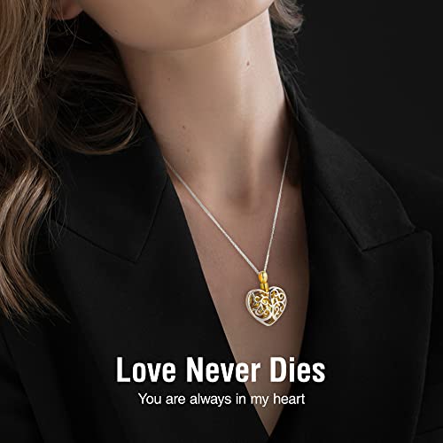 Urn Necklaces for Ashes - 18K & 24K Memorial Pendant & Cremation Jewelry for Human Ashes - Keepsake Necklace for Women to Hold Ashes of Loved Ones with Funnel Filler Gold