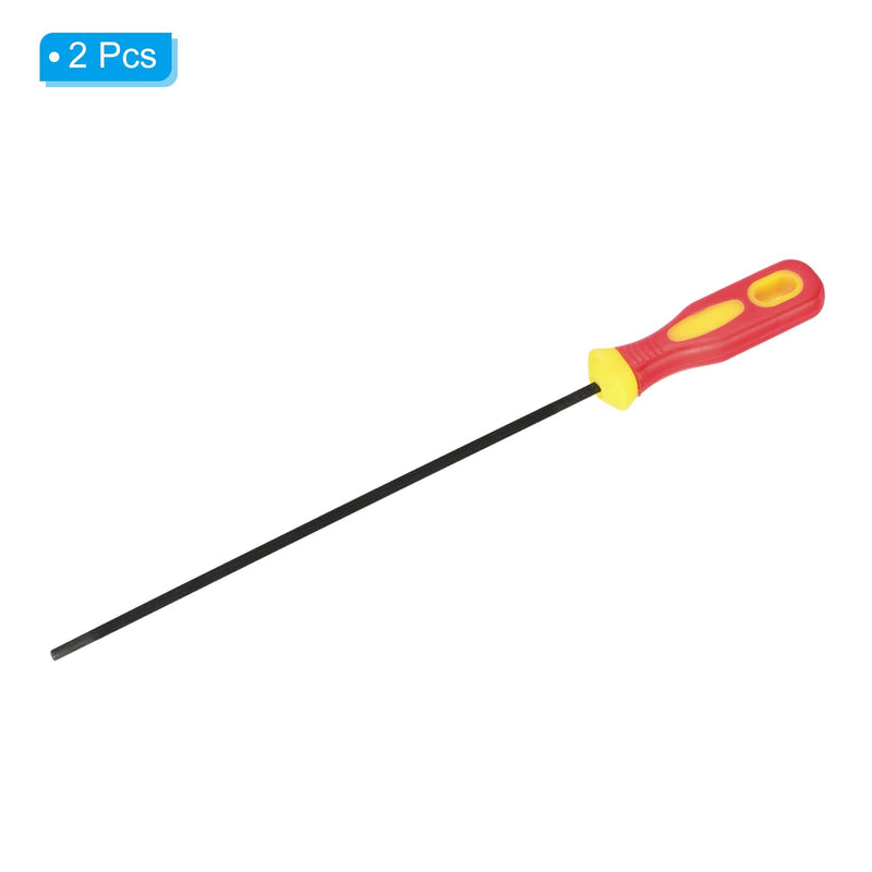 [Australia - AusPower] - PATIKIL Chainsaw Chain Sharpening File, 2 Pack 5/32-Inch (4.0 Mm) Round Chain Saw Sharpener File with Plastic Handle for Chainsaw, Red Yellow 