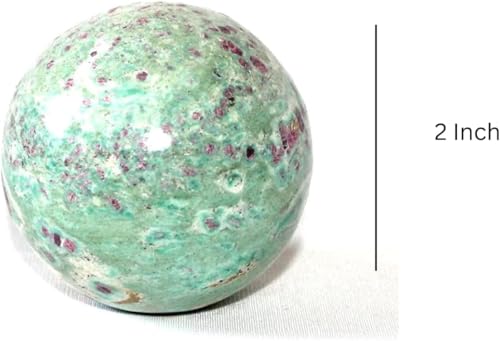 Jet Ruby Fuchsite Crystal Ball 50-55 mm – Natural Healing Gemstone Sphere for Energy Balancing, Meditation, Reiki, Home Décor & Positive Vibes