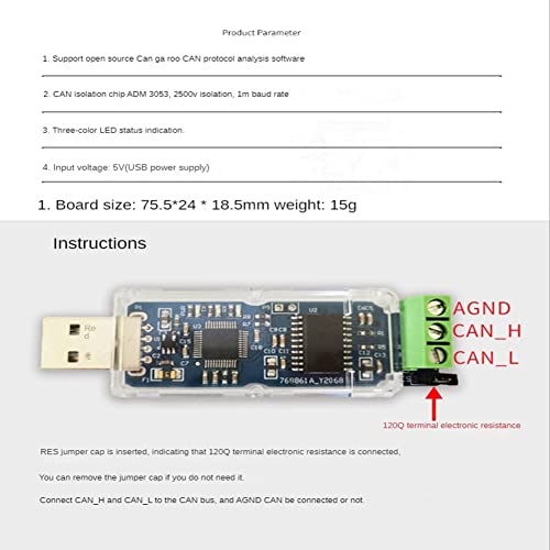 CANable USB to Converter Module CAN Canbus Debugger Analyzer Adapter Candlelight ADM3053 Insulated Version CANABLE PRO