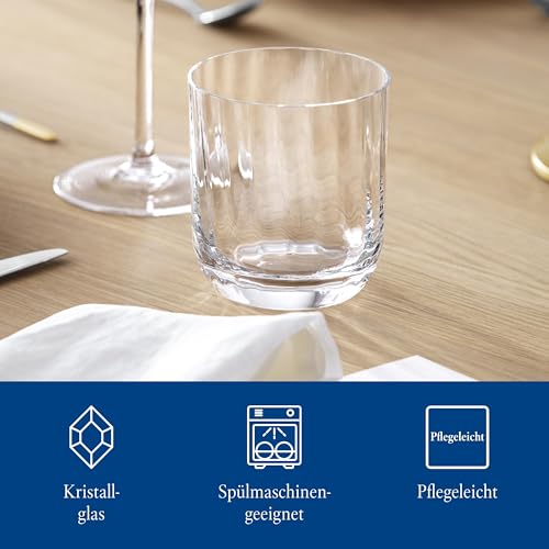 Villeroy & Boch Rose Garden Collection Water Tumbler, Set of 4, 8.5 oz Capacity, Crystal Glass, Dishwasher Safe, Made in Europe
