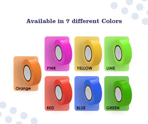 SINGHAL 12 Pack Orange Flagging Tape 1" x 1800 ft Length, Neon Tree Marking, Surveyor Tape, barricading and Flagging Various Areas | Highly Visible l Non Adhesive