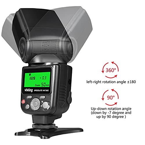 VK750II TTL Flash Speedlite with LCD Screen for Canon DSLR Camera