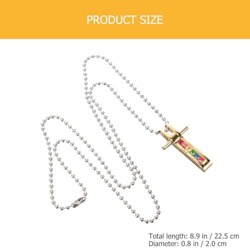 ifundom Golden Titanium Steel Cross Pendant Necklace for Women, Delicate