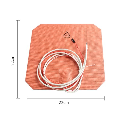 Sarini 3D Printer Accessory 12V 200W Silicone Heated Pad 220x220mm Heater Bed Mat Built-in NTC100K Thermistor For Anycubic Mega