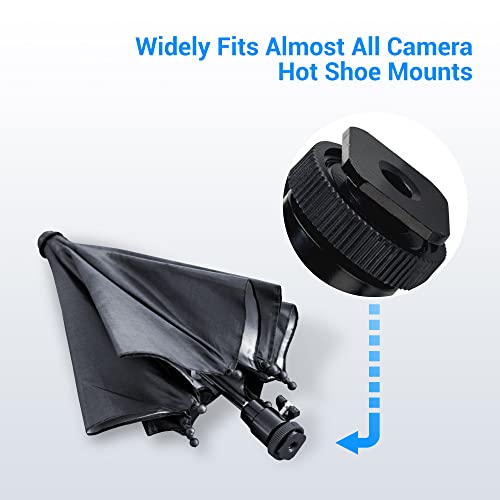 Kiorafoto 2 Pack Camera Rain Cover + Umbrella: Clear Sleeve with DSLR Mirrorless Camera Hot Shoe Umbrella, Waterproof, Polyethylene (PE), Black