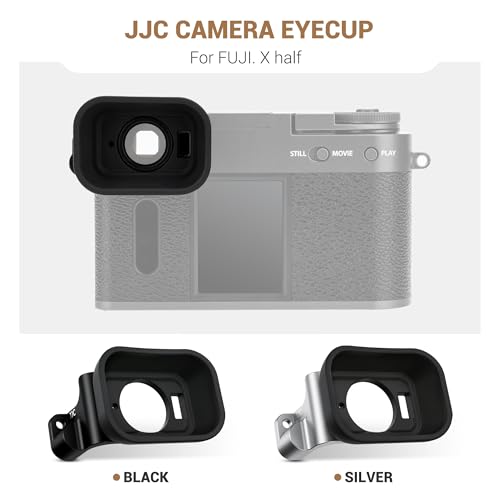 JJC Long Soft Rubber Eyecup Eyepiece for Fuji X Half XHalf Camera, Silver Fuji X Half Eyecup