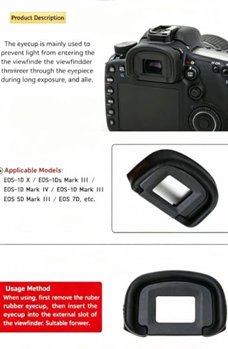 EG Eyecup Accessories are Compatible with Canon 5DS 5DSR 7D 7D2 1D3 1DX SLR Cameras to Protect the viewfinder Eyepiece