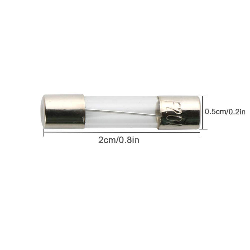 [Australia - AusPower] - QitinDasen 150 pieces professional 5 x 20 mm car glass tube fuses, quick blow glass fuses, fast blow glass fuses (0.5A, 1A, 2A, 3A, 5A, 6A, 8A, 10A, 15A, 20A) 