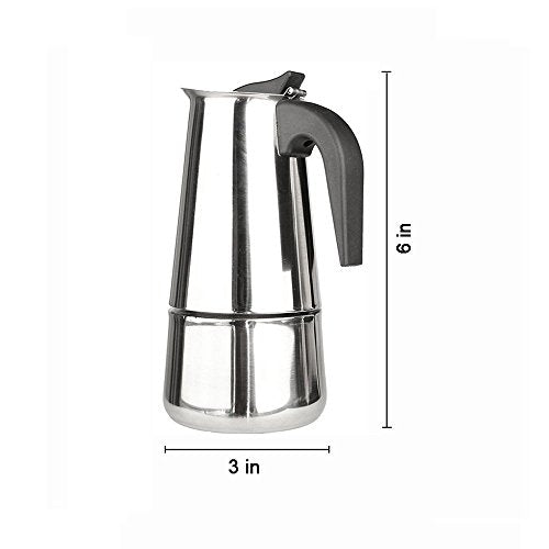 2 Cup/100ml Stainless Steel Moka Espresso Latte Percolator Stove Top Coffee Maker Pot