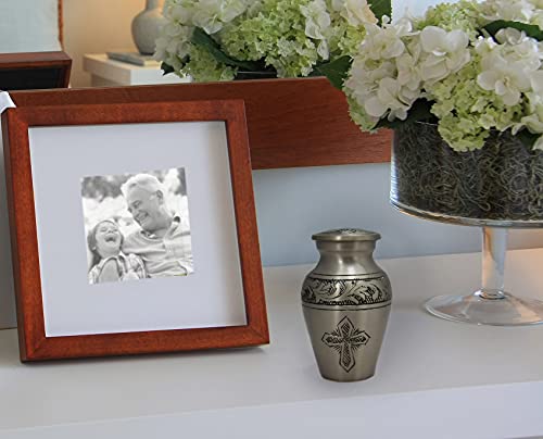 Silver Cross Cremation Urns for Human Ashes Adult Female & Male Urns Silver Small