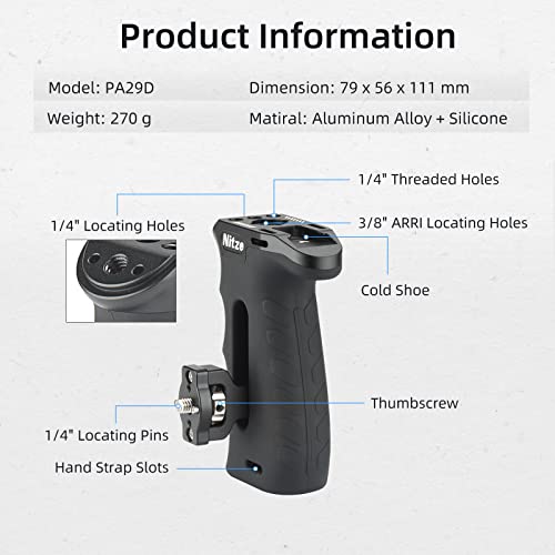 Nitze Ergonomic Side Handle with 1/4" Locating Pins - PA29D