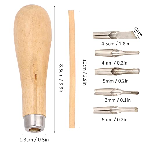 Linoleum Carving Engraving Tool Set Ideal for Rubber Stamp and Soft Wood 5 Different Blades Included