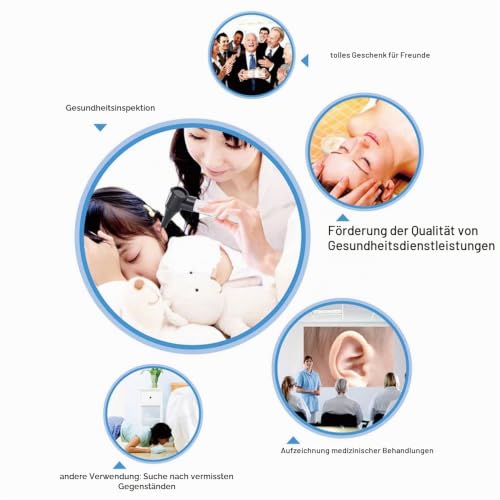 Otoscope - Bysameyee Portable Otoscope for Doctors, Nurses, Students, Handheld Microscope Tool Kit for Ear Care with 4 Otoscope Tips