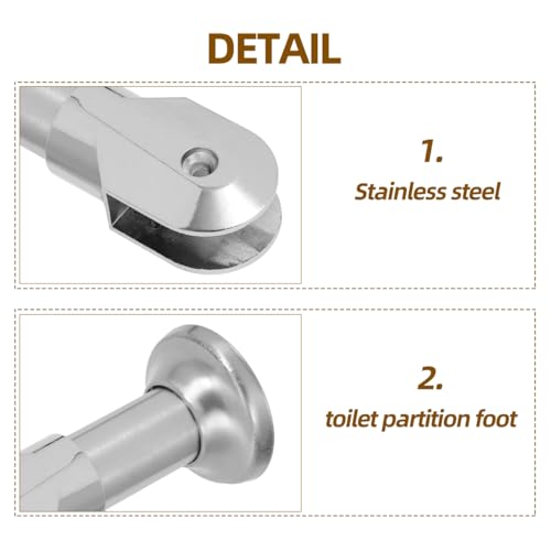 Mikikit Stainless Steel Toilet Cubicle Partition Support Feet 4 Pack Restroom Partition Fitting Accessories with 8 Gaskets 14.20 X 7.00 X 7.00 Cm for Public and Commercial Stalls 14.20X7.00X7.00CM