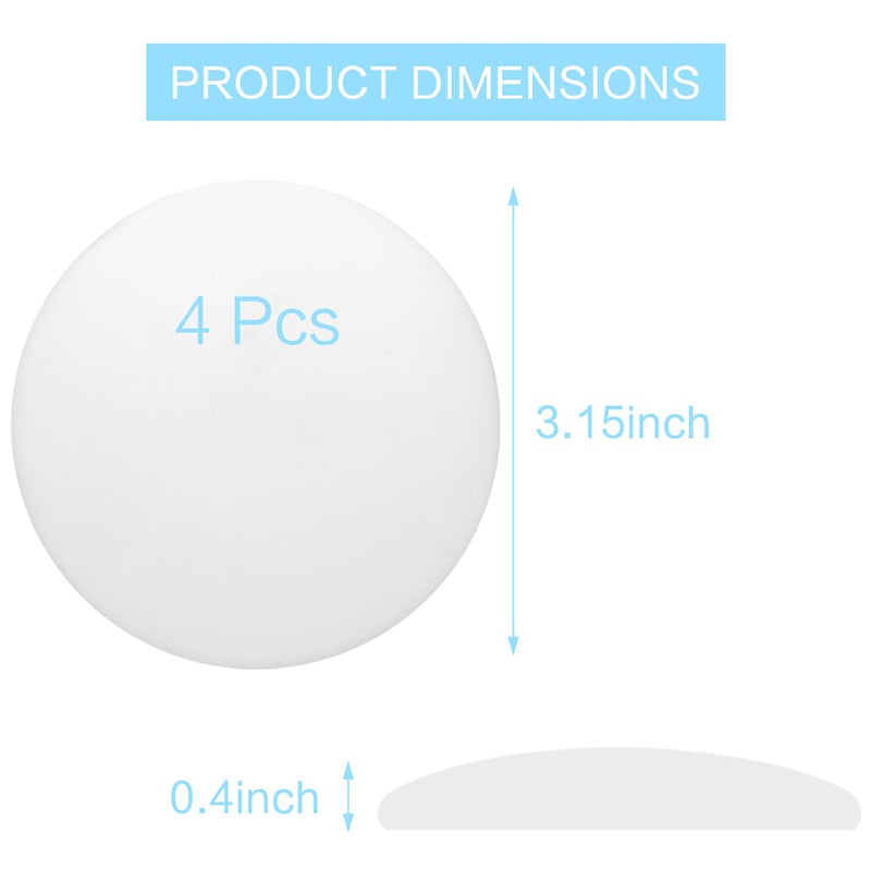 [Australia - AusPower] - 3.15" Door Stop Wall Protector, 4 pcs White Soft Silicone Door Handle buffers, Mute and Shock Proof, Wall Protector with self-Adhesive to Protect The Wall Surface 3.15" (4 PCS) 