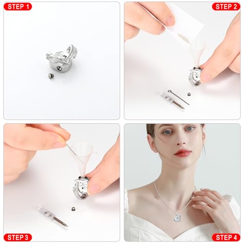 Heart Urn Necklace for Ashes for Women Girl Cremation Jewelry with Crystals Memorial Lockets Urn Pendant for Human Ashes Forever in My Heart/Always in my heart Silver-White-Forever
