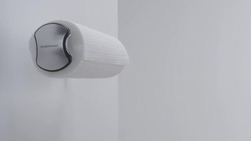 simplehuman Wall Mount Paper Towel Holder, Under-Cabinet or Wall Mounted Rack, Horizontal or Vertical Install, One-Handed Tear with Tension Spring, Quick-Release Knob, Brushed Stainless Steel 13" x 3" x 5" h