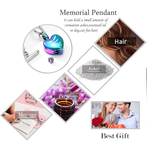 Heart Cremation Bracelet for Ashes Urn Bangles for Pet/Human Ashes Memorial Keepsake Ash Jewellery for Women Men Rainbow