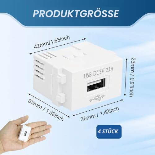 Pack of 4 USB Power Supply Modules 220 V to 5 V 2.1 A, AC-DC USB Power Supply | Compact design, stable output voltage, easy integration, overcurrent protection, ideal for DIY, repairs