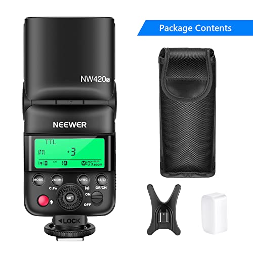 NEEWER NW420-S Mini TTL Speedlite Flash, 2.4G Master Slave Mode, GN36 HSS Speedlight, Compatible with Sony A9/A7R/A7/A7S/A7C/A6x00/A99/A350
