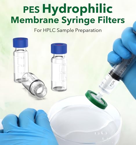 FOUR E'S SCIENTIFIC PES syringe filter, 50 pack, for laboratory sample filtration