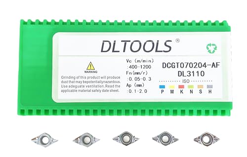 DL TOOLS industrial CNC carbide turning inserts for aluminum, DCGT21.51/DCGT070204, 10-piece set