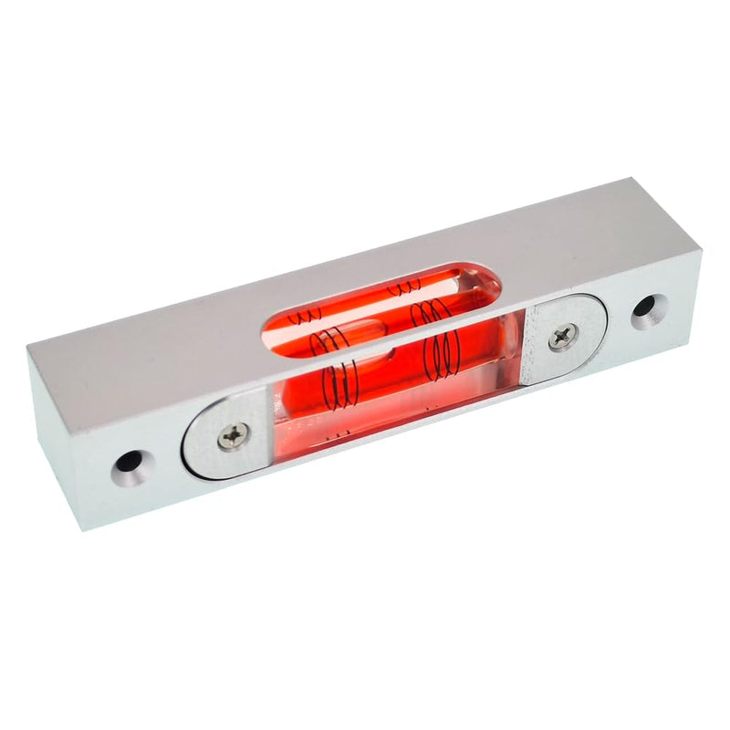 [Australia - AusPower] - UMEI Rectangular Adjustable Level Instrument with Holes, Aluminum Alloy Metal Adjustable Liquid Level Level Bubble, Luminous demagnetization, Length 120mm, Hole spacing 100mm (red) Red 