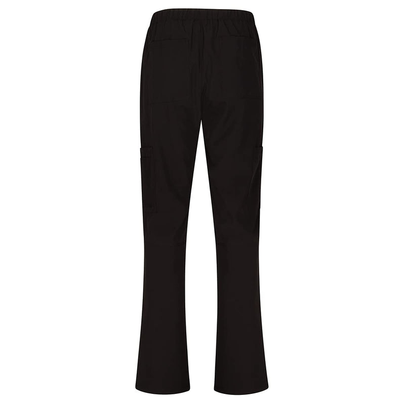 [Australia - AusPower] - Natural Uniforms Women's Cool Stretch V-Neck Top and Cargo Pant Scrub Set with Regular and Petite Sizes Black Medium 
