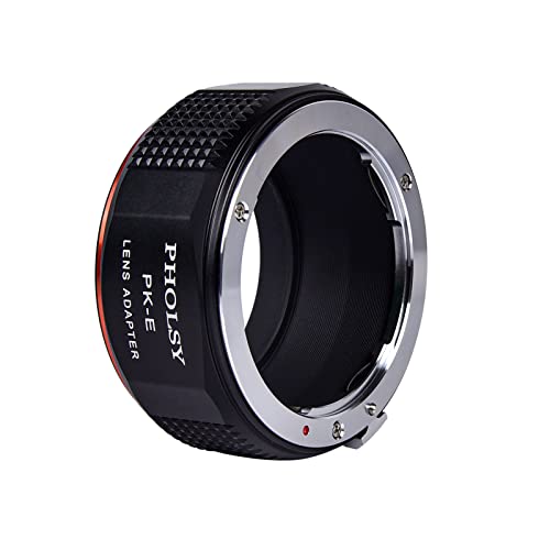 PHOLSY Lens Mount Adapter Compatible with Pentax K Lens and Sony E Camera Pentax K to Sony E