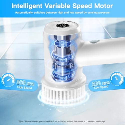 IKERY Handheld Electric Cleaning Brush with 5 Heads