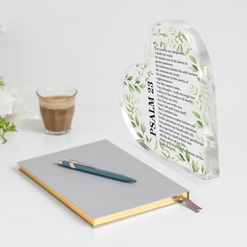 Bible Verse Psalm 23 Christian Decorative Gift The Lord Is My Shepherd Acrylic Home Room Desk Decor Sign Religious Gift Psalm 23 Table Decorations Gift (The Lord is my shepherd acrylic)