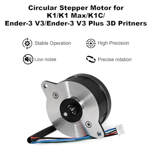 3D Printer Stepper Motor, K1 Extruder Stepper Motor with 12 Teeth, Pancake Stepper Motor Replacement for Creality K1 / K1C / K1 Max/Ender 3 V3 / Ender 3 V3 Plus 3D Printer