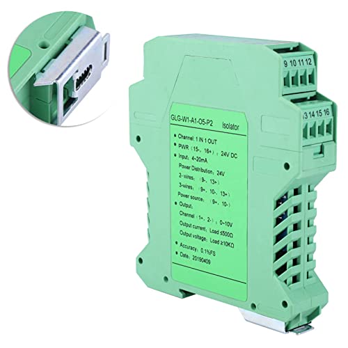 Transmitter 4-20 mA 0-10 V, DC Signal Conditioner, Measuring Transducer, Signal Converter, Current, Signal Isolator, Transmitter, One in One Output Configured, for Large (One Input and One Output One input and one output 4-20mA to 0-10V