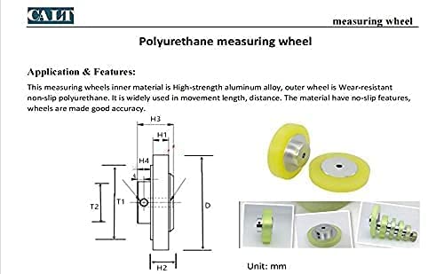 [Australia - AusPower] - 2PCS Industrial Encoder Meter Measuring Roller Rubber Wheel Wear-resistant Polyurethane Synchronizer Wheel for Rotary Encoder (Perimeter 200mm(hole diameter 8mm)) Perimeter 200mm(hole diameter 8mm) 